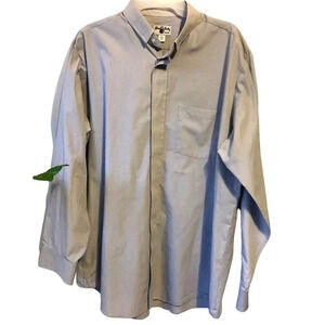 Friar Tuck Made in Canada Men Button Up Gray Dress Shirt Size 16.5 34 Pocket